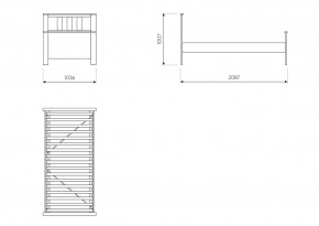 2.08.04.050.15 САГА кровать одинарная 90х200 серая/ясень в Сургуте - surgut.ok-mebel.com | фото 3