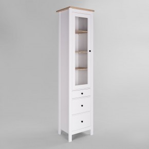 2.08.07.120.14 САГА шкаф с витриной 50 белый/ясень RU в Сургуте - surgut.ok-mebel.com | фото