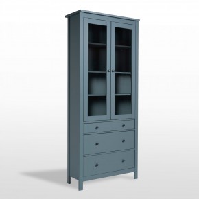 2.08.07.130.6 САГА шкаф с витриной 90 темно-бирюзовый RU в Сургуте - surgut.ok-mebel.com | фото