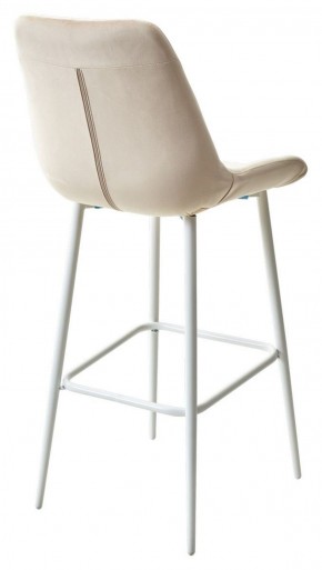 Барный стул ХОФМАН, цвет H-06 Бежевый, велюр / белый каркас М-City в Сургуте - surgut.ok-mebel.com | фото 4