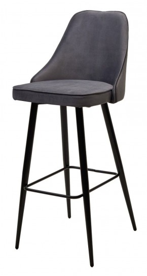 Барный стул NEPAL-BAR СЕРЫЙ #27, велюр/ черный каркас (H=78cm) М-City в Сургуте - surgut.ok-mebel.com | фото 1