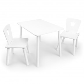 Детский комплект стол и два стула «Корона» Rolti Baby (белый/белый, массив березы/мдф) в Сургуте - surgut.ok-mebel.com | фото