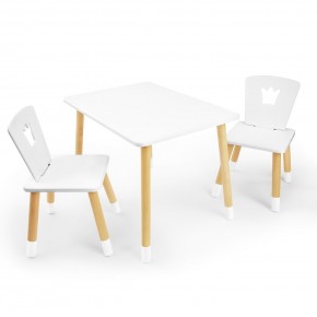 Детский комплект стол и два стула «Корона» Rolti Baby (белый/береза, массив березы/мдф) в Сургуте - surgut.ok-mebel.com | фото