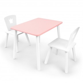 Детский комплект стол и два стула «Корона» Rolti Baby (розовый/белый, массив березы/мдф) в Сургуте - surgut.ok-mebel.com | фото