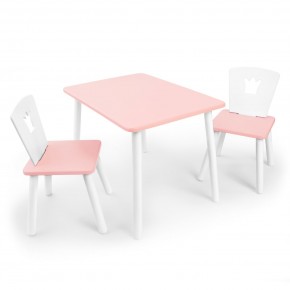 Детский комплект стол и два стула «Корона» Rolti Baby (розовый/розовый, массив березы/мдф) в Сургуте - surgut.ok-mebel.com | фото