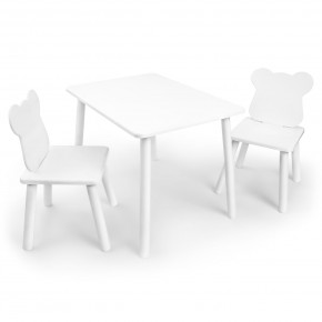 Детский комплект стол и два стула «Мишка» Rolti Baby (белый/белый, массив березы/мдф) в Сургуте - surgut.ok-mebel.com | фото