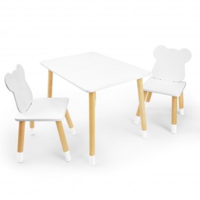 Детский комплект стол и два стула «Мишка» Rolti Baby (белый/береза, массив березы/мдф) в Сургуте - surgut.ok-mebel.com | фото