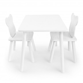 Детский комплект стол и два стула Мишка Rolti Baby с накладкой Алфавит (белая столешница/белое сиденье/белые ножки) в Сургуте - surgut.ok-mebel.com | фото 2