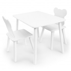 Детский комплект стол и два стула Мишка Rolti Baby с накладкой Алфавит (белая столешница/белое сиденье/белые ножки) в Сургуте - surgut.ok-mebel.com | фото 3