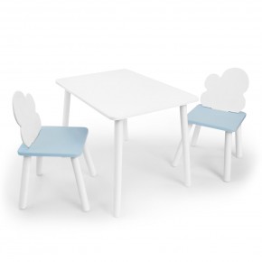 Детский комплект стол и два стула «Облачко» Rolti Baby (белый/голубой, массив березы/мдф) в Сургуте - surgut.ok-mebel.com | фото