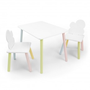 Детский комплект стол и два стула «Облачко» Rolti Baby (белый/цветной, массив березы/мдф) в Сургуте - surgut.ok-mebel.com | фото