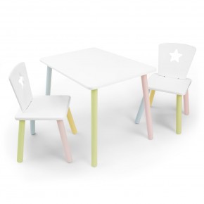 Детский комплект стол и два стула «Звезда» Rolti Baby (белый/цветной, массив березы/мдф) в Сургуте - surgut.ok-mebel.com | фото