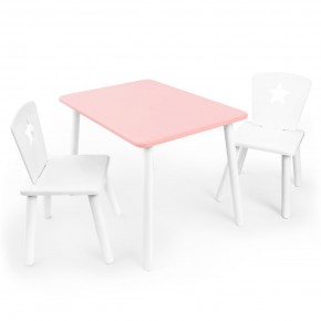 Детский комплект стол и два стула «Звезда» Rolti Baby (розовый/белый, массив березы/мдф) в Сургуте - surgut.ok-mebel.com | фото