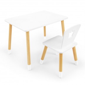 Детский комплект стол и стул «Корона» Rolti Baby (белый/береза, массив березы/мдф) в Сургуте - surgut.ok-mebel.com | фото