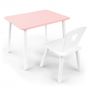 Детский комплект стол и стул «Корона» Rolti Baby (розовый/белый, массив березы/мдф) в Сургуте - surgut.ok-mebel.com | фото