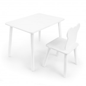 Детский комплект стол и стул «Мишка» Rolti Baby (белый/белый, массив березы/мдф) в Сургуте - surgut.ok-mebel.com | фото
