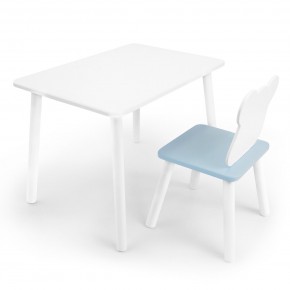 Детский комплект стол и стул «Мишка» Rolti Baby (белый/голубой, массив березы/мдф) в Сургуте - surgut.ok-mebel.com | фото