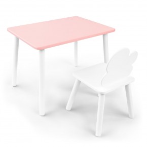 Детский комплект стол и стул «Облачко» Rolti Baby (розовый/белый, массив березы/мдф) в Сургуте - surgut.ok-mebel.com | фото