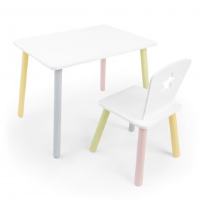 Детский комплект стол и стул «Звезда» Rolti Baby (белый/цветной, массив березы/мдф) в Сургуте - surgut.ok-mebel.com | фото