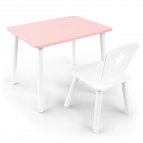 Детский комплект стол и стул «Звезда» Rolti Baby (розовый/белый, массив березы/мдф) в Сургуте - surgut.ok-mebel.com | фото