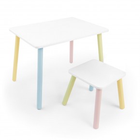 Детский комплект стол и табурет Rolti Baby (белая столешница/белое сиденье/цветные ножки) в Сургуте - surgut.ok-mebel.com | фото