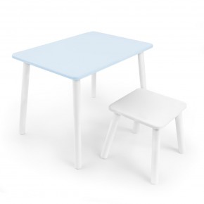 Детский комплект стол и табурет Rolti Baby (голубая столешница/белое сиденье/белые ножки) в Сургуте - surgut.ok-mebel.com | фото