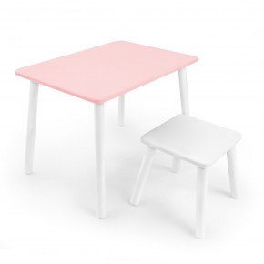 Детский комплект стол и табурет Rolti Baby (розовая столешница/белое сиденье/белые ножки) в Сургуте - surgut.ok-mebel.com | фото