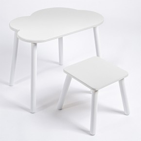 Детский комплект стол ОБЛАЧКО  и табурет Rolti Baby (белая столешница/белое сиденье/белые ножки) в Сургуте - surgut.ok-mebel.com | фото 1