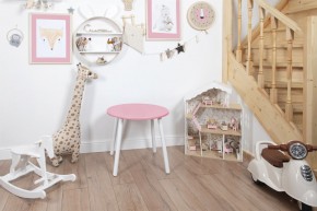 Детский стол круглый Rolti Baby (розовый/белый, массив березы/мдф) в Сургуте - surgut.ok-mebel.com | фото