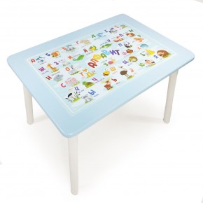 Детский стол с накладкой Алфавит  (Голубой/Белый) в Сургуте - surgut.ok-mebel.com | фото 1