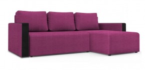 Диван угловой Алиса 3 Shaggy FUCHSIA - TEOS BLACK в Сургуте - surgut.ok-mebel.com | фото