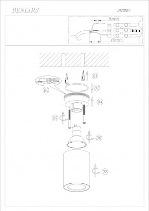 DK3007-BK Накладной светильник влагозащ., IP 44, 15 Вт, GU10, черный, алюминий в Сургуте - surgut.ok-mebel.com | фото 6