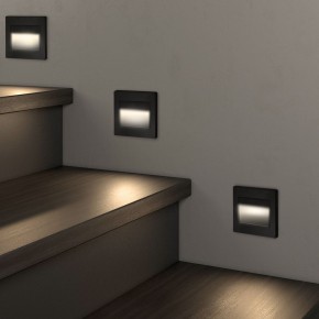 DK3050-BK Светильник встраиваемый в стену, IP 20, LED 3000, 1 Вт, черный пластик в Сургуте - surgut.ok-mebel.com | фото 3