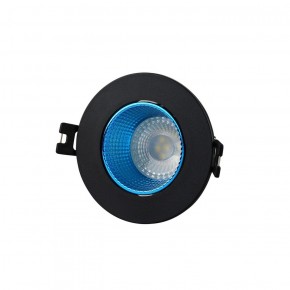 DK3061-BK+СY Встраиваемый светильник, IP 20, 10 Вт, GU5.3, LED, черный/голубой, пластик в Сургуте - surgut.ok-mebel.com | фото 1