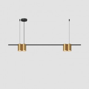 DK4061-BK+SG Подвесной светильник ORBIT, IP20, 4xGU10 LED до 15 Вт, черный + сатинированное золото, алюминий в Сургуте - surgut.ok-mebel.com | фото