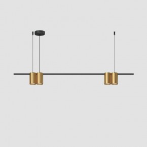 DK4061-BK+SG Подвесной светильник ORBIT, IP20, 4xGU10 LED до 15 Вт, черный + сатинированное золото, алюминий в Сургуте - surgut.ok-mebel.com | фото 2