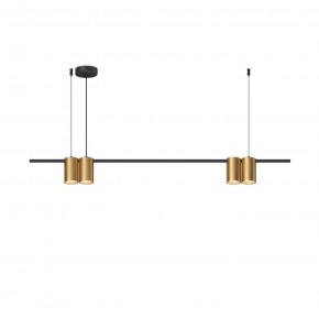 DK4061-BK+SG Подвесной светильник ORBIT, IP20, 4xGU10 LED до 15 Вт, черный + сатинированное золото, алюминий в Сургуте - surgut.ok-mebel.com | фото 3