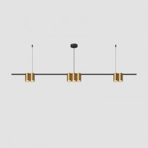 DK4063-BK+SG Подвесной светильник ORBIT, IP20, 7xGU10 LED до 15 Вт, черный + сатинированное золото, алюминий в Сургуте - surgut.ok-mebel.com | фото