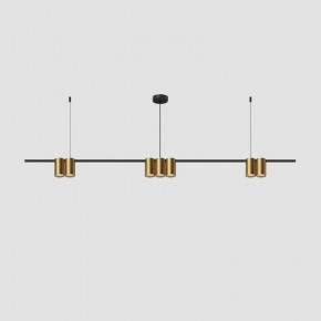 DK4063-BK+SG Подвесной светильник ORBIT, IP20, 7xGU10 LED до 15 Вт, черный + сатинированное золото, алюминий в Сургуте - surgut.ok-mebel.com | фото 2