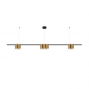 DK4063-BK+SG Подвесной светильник ORBIT, IP20, 7xGU10 LED до 15 Вт, черный + сатинированное золото, алюминий в Сургуте - surgut.ok-mebel.com | фото 3