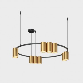 DK4065-BK+SG Подвесной светильник ORBIT , IP20, 10xGU10 LED до 15 Вт, черный + сатинированное золото, алюминий в Сургуте - surgut.ok-mebel.com | фото