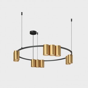 DK4065-BK+SG Подвесной светильник ORBIT , IP20, 10xGU10 LED до 15 Вт, черный + сатинированное золото, алюминий в Сургуте - surgut.ok-mebel.com | фото 2