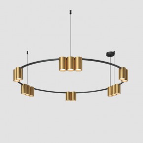 DK4067-BK+SG Подвесной светильник ORBIT, IP20, 15xGU10 LED, до 15 Вт, черный + сатинированное золото, алюминий в Сургуте - surgut.ok-mebel.com | фото