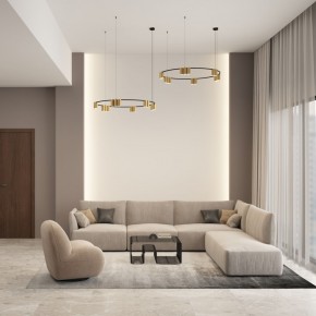 DK4067-BK+SG Подвесной светильник ORBIT, IP20, 15xGU10 LED, до 15 Вт, черный + сатинированное золото, алюминий в Сургуте - surgut.ok-mebel.com | фото 4