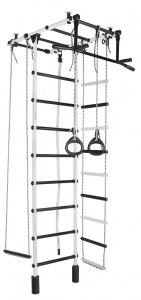 ДСК Атлант цв.белый-черный: турник, кольца, канат, трапеция, веревочная лестница в Сургуте - surgut.ok-mebel.com | фото