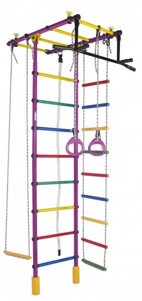 ДСК Атлант цв.фиолетовый радуга: турник, кольца, канат, трапеция, веревочная лестница в Сургуте - surgut.ok-mebel.com | фото
