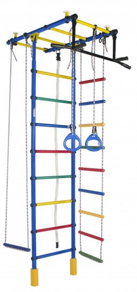 ДСК Атлант цв.синий радуга: турник, кольца, канат, трапеция, веревочная лестница в Сургуте - surgut.ok-mebel.com | фото