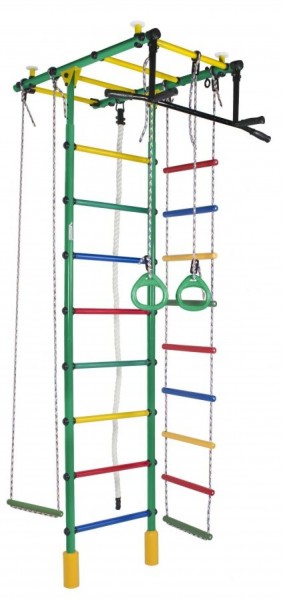 ДСК Атлант цв.зеленый радуга: турник, кольца, канат, трапеция, веревочная лестница в Сургуте - surgut.ok-mebel.com | фото