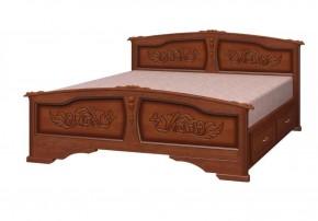 ЕЛЕНА Кровать из массива 1400 (Орех) с 2-мя ящиками в Сургуте - surgut.ok-mebel.com | фото