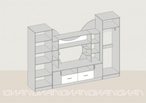 Гостиная Аллегро с 2 шкафами вариант-5 (венге/дуб белфорт) в Сургуте - surgut.ok-mebel.com | фото 2